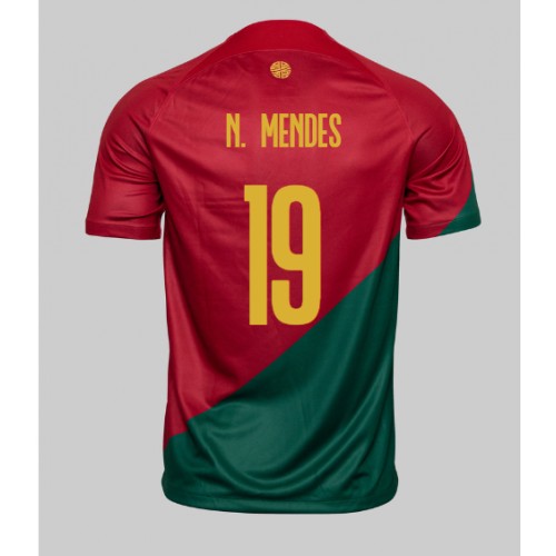 Portugalia Nuno Mendes #19 Koszulka Podstawowych MŚ 2022 Krótki Rękaw